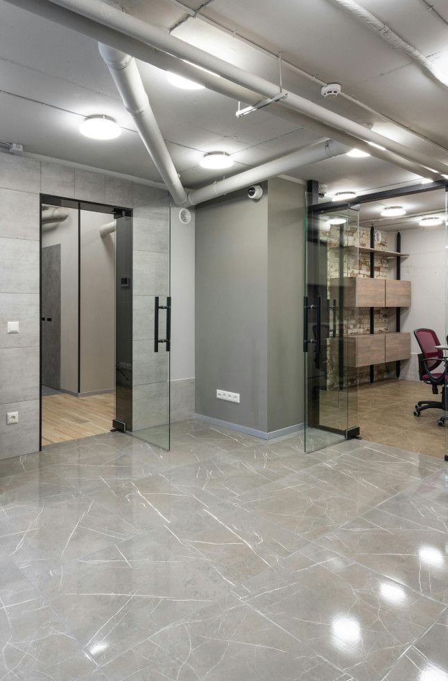Expertly tiled floor in a Swansea commercial office space.